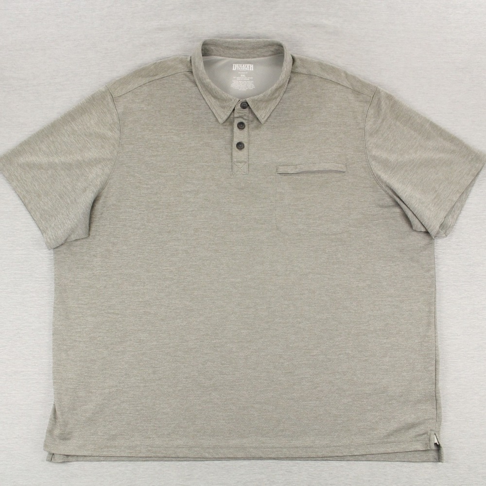 Duluth Polo Shirt Mens Size 3XL Gray Heather Relaxed Fit Armachillo Cooling